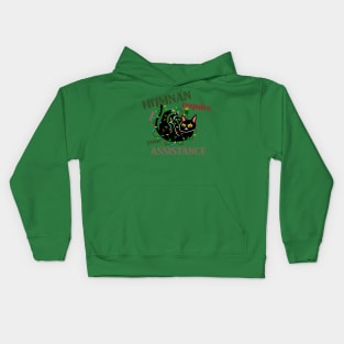 Cute black cat tangled in festive lights Kids Hoodie